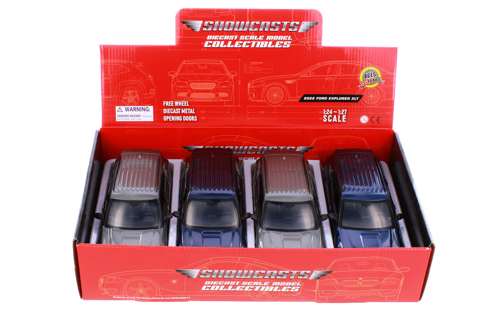 Box of 4 2022 Ford Explorer XLT, Assortment - Showcasts 71378D - 1