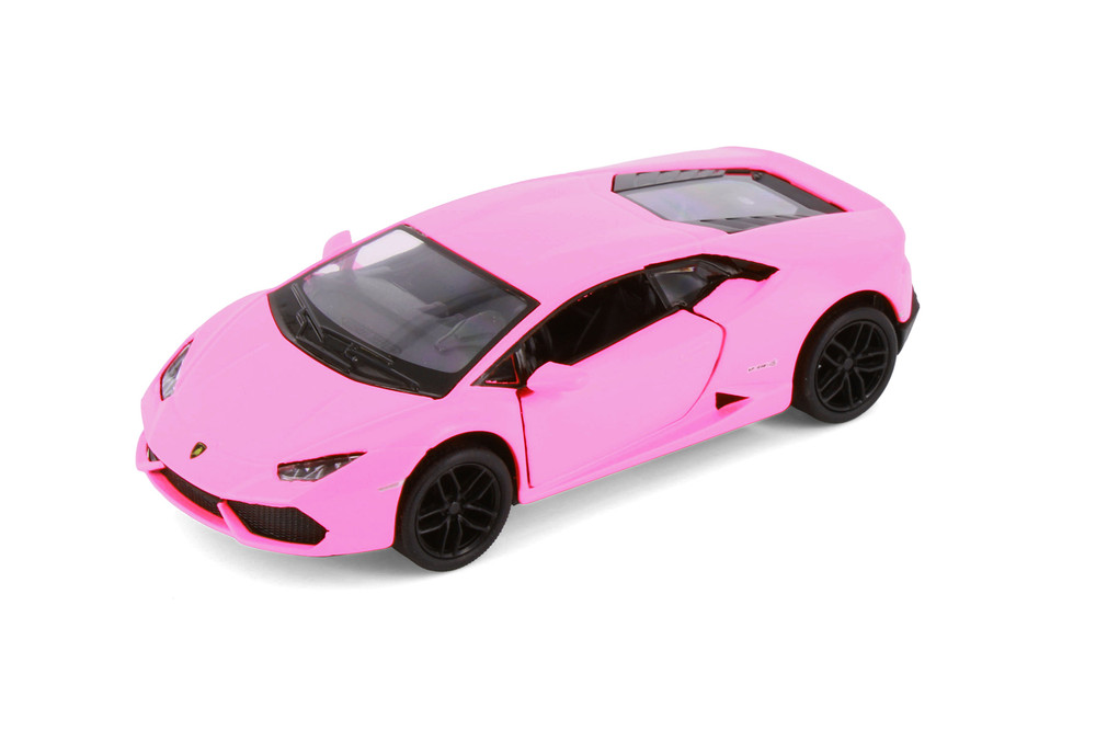Box of 12 Lamborghini Huracan Hard Top, Matte Hot Pink - Kinsmart 5382DPK - 1/36 Scale Diecast Model Toy Cars