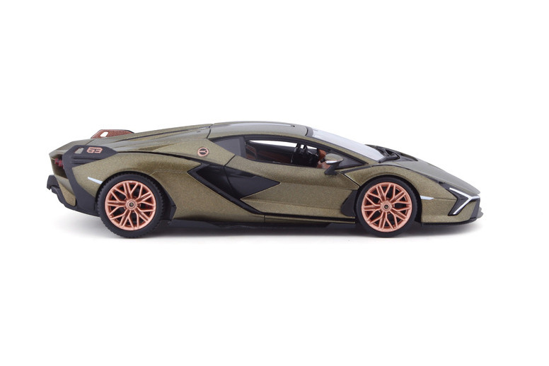 Lamborghini Sian FKP37 Hardtop, Matte Green - Bburago 18-21099GN - 1/24 Scale Diecast Model Toy Car