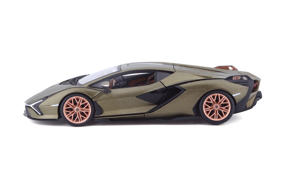 Lamborghini Sian FKP37 Hardtop, Matte Green - Bburago 18-21099GN - 1/24 Scale Diecast Model Toy Car