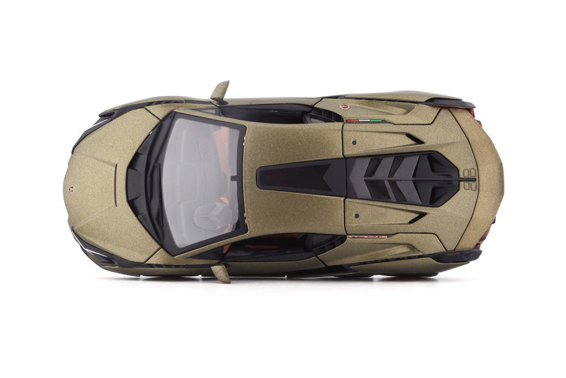 Lamborghini Sian FKP37 Hardtop, Matte Green - Bburago 18-21099GN - 1/24 Scale Diecast Model Toy Car