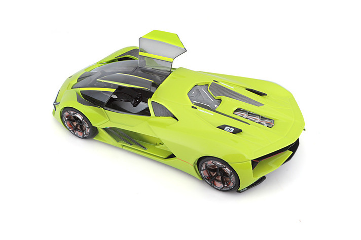 Lamborghini Terzo Millennio, Lime Green/Black Top - Bburago 18-21094GN - 1/24 Scale Diecast Model Toy Car