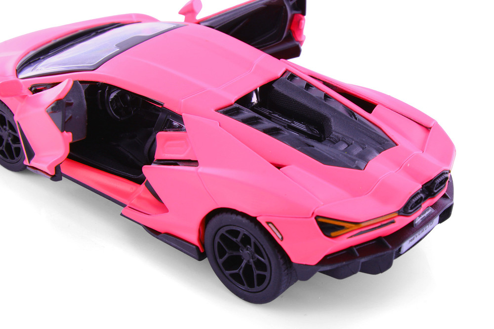 Lamborghini Revuelto Hardtop, Matte Hot Pink - Kinsmart 5459DPK - 1/38 Scale Diecast Model Toy Car
