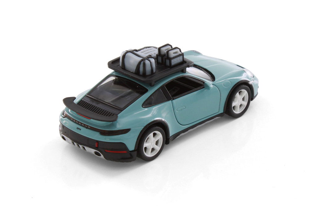 Porsche 911 Rallye w/Roof Rack, Light Blue - Kinsmart 5481D - 1/36 Scale Diecast Model Toy Car