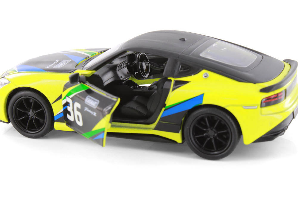 Nissan Fairlady Z Customized Livery Edition, Yellow/Black - Kinsmart 5443DF - 1/36 Scale Diecast Model Toy Car