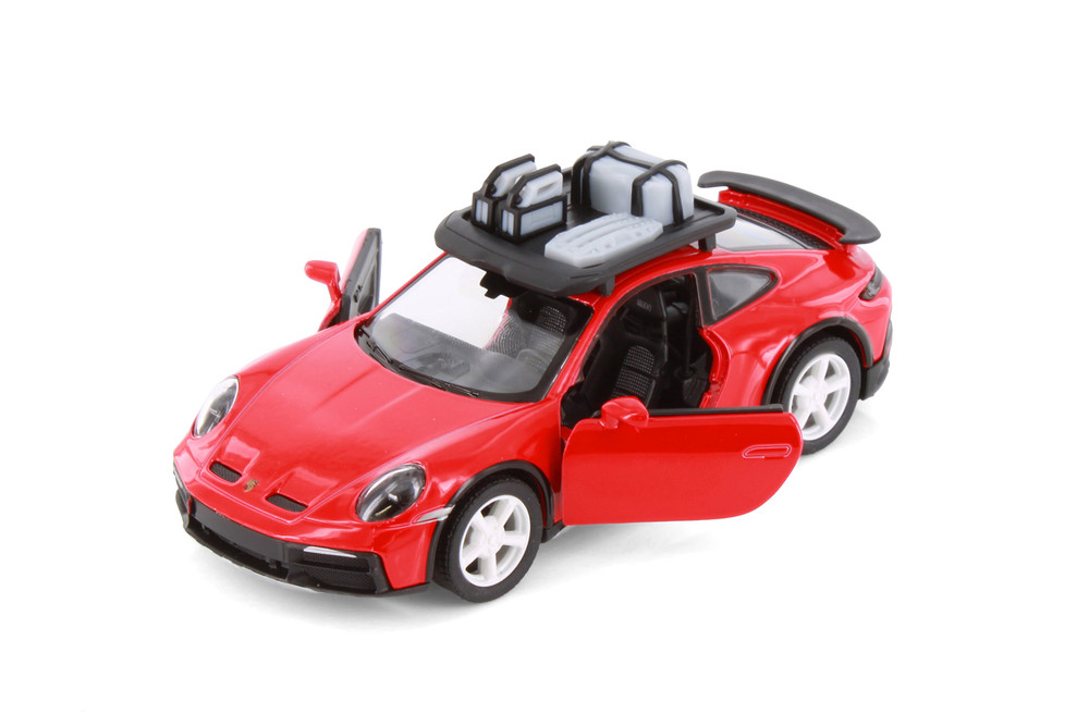 Porsche 911 Rallye w/Roof Rack, Red - Kinsmart 5481D - 1/36 Scale Diecast Model Toy Car