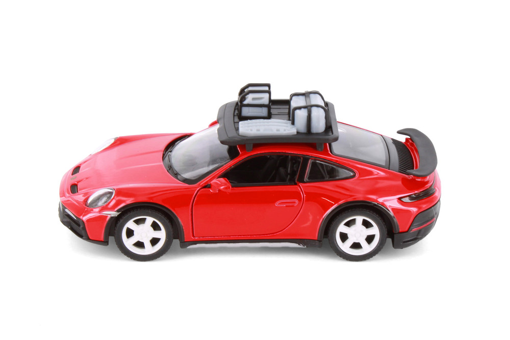 Porsche 911 Rallye w/Roof Rack, Red - Kinsmart 5481D - 1/36 Scale Diecast Model Toy Car