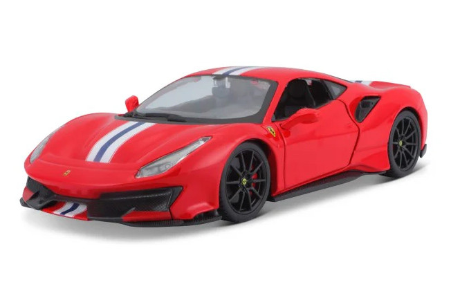 Ferrari 488 Pista, Red - Bburago 18-26026R - 1/24 Scale Diecast Model Toy Car