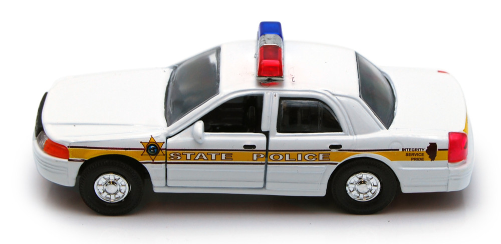 Box of 12 Chicago Police/Illinois State Police, White - Showcasts 9985CG/IL - 5" Scale Diecast Model Toy Cars