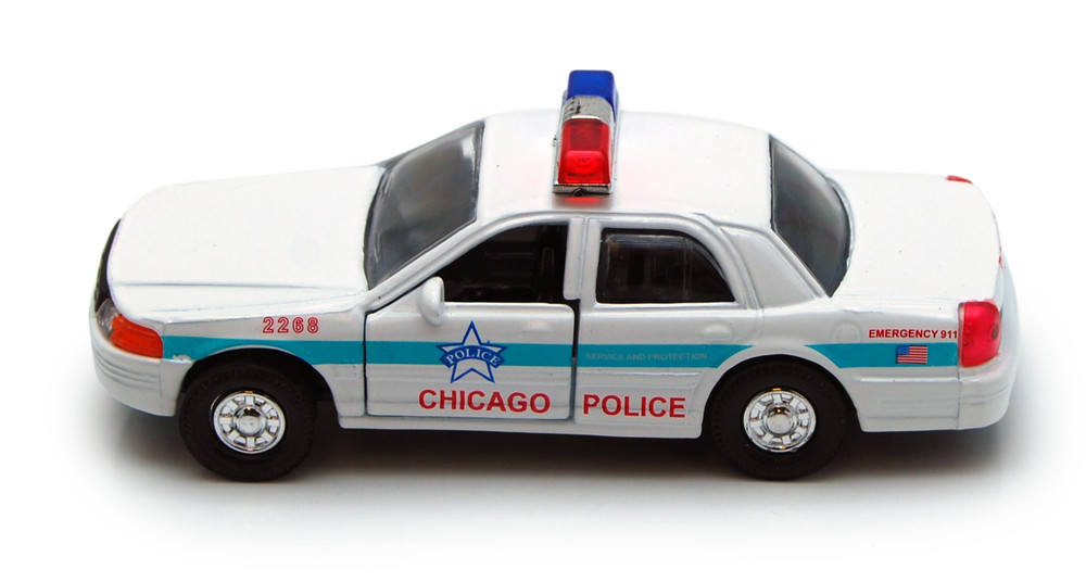Box of 12 Chicago Police/Illinois State Police, White - Showcasts 9985CG/IL - 5" Scale Diecast Model Toy Cars