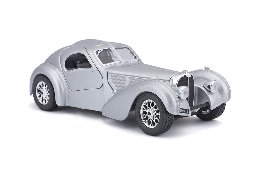 Bugatti Atlantic Hard Top, Silver - Bburago 18-22092SV - 1/24 Scale Diecast Model Toy Car