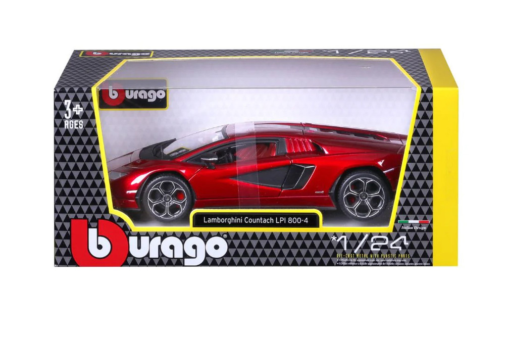 Lamborghini Countach LPI 800-4, Red - Bburago 18-21102R - 1/24 Scale Diecast Model Toy Car