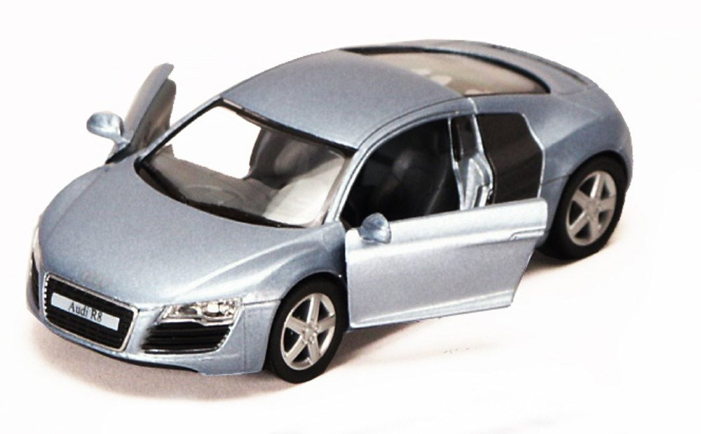 Audi R8, Silver Blue - Kinsmart 5315D - 1/36 scale Diecast Model Toy Car (Brand New, but NOT IN BOX)