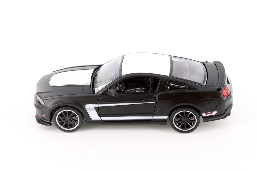 Ford Mustang Boss 302, Black w/ White - Maisto 31269BK - 1/24 Scale Diecast Model Toy Car