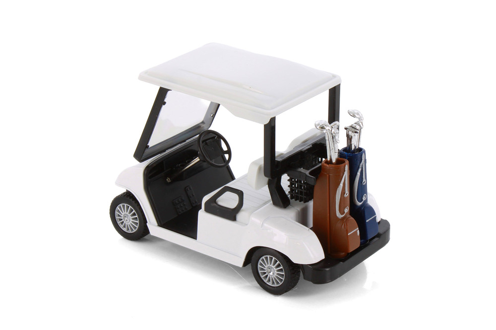 Box of 12 Golf Carts (Unmarked), White - Kinsmart 5105DW - 4.5" Scale Diecast Model Toy Cars