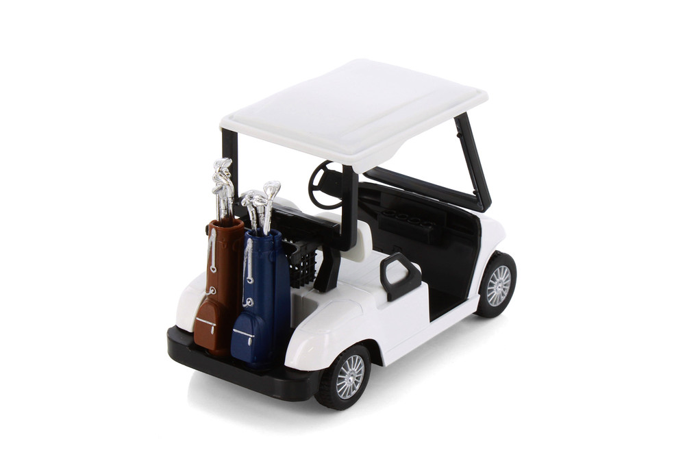 Box of 12 Golf Carts (Unmarked), White - Kinsmart 5105DW - 4.5" Scale Diecast Model Toy Cars