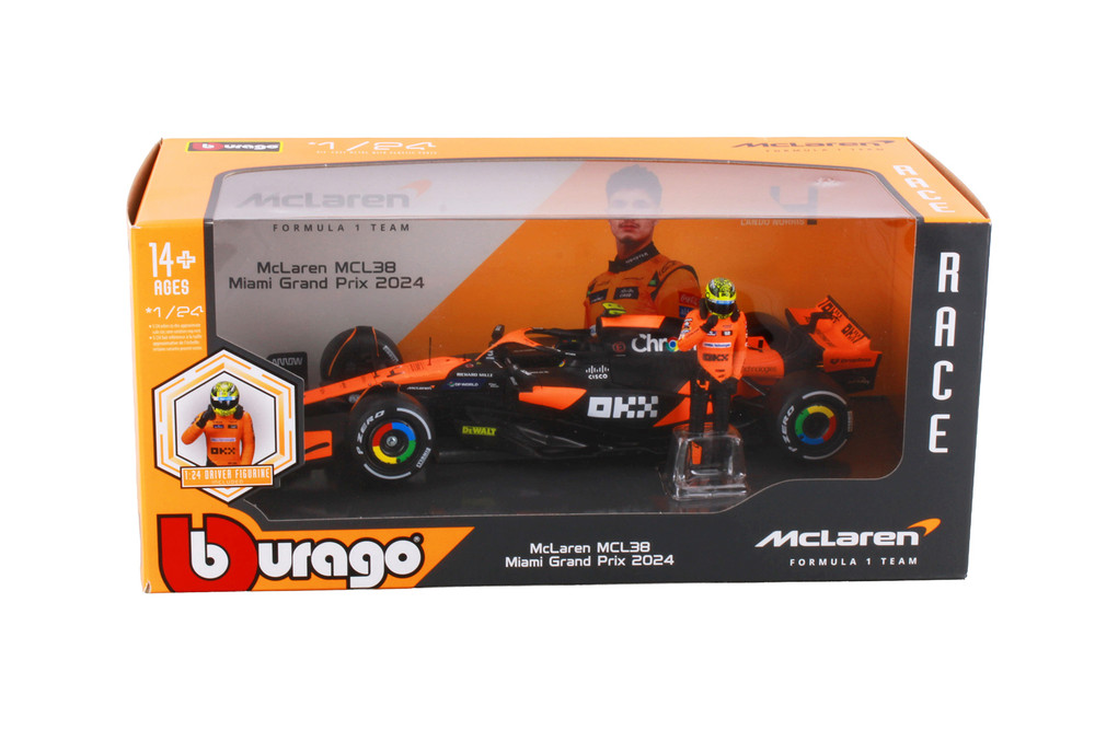 Box of 6 Formula One F1 Assorted Racing Cars w/Driver  - Bburago 18-60061 - 1/24 Scale Diecast Model Toy Cars