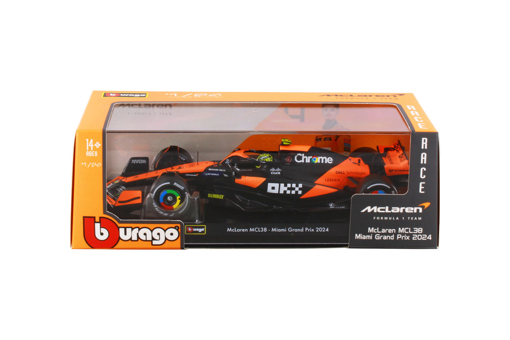 Box of 6 Formula One F1 Assorted Racing Cars w/Driver - Bburago 18-60060 - 1/24 Scale Diecast Model Toy Cars