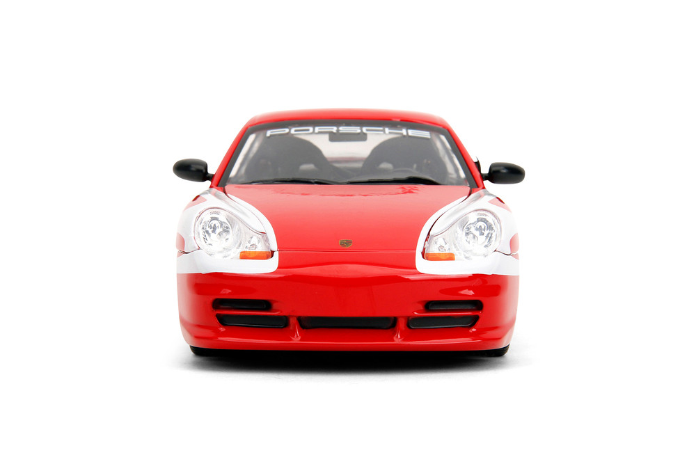 Porsche Carrera 911 GT3 (996), Red/White Stripes - Jada Toys 35137 - 1/24 Scale Diecast Model Toy Car