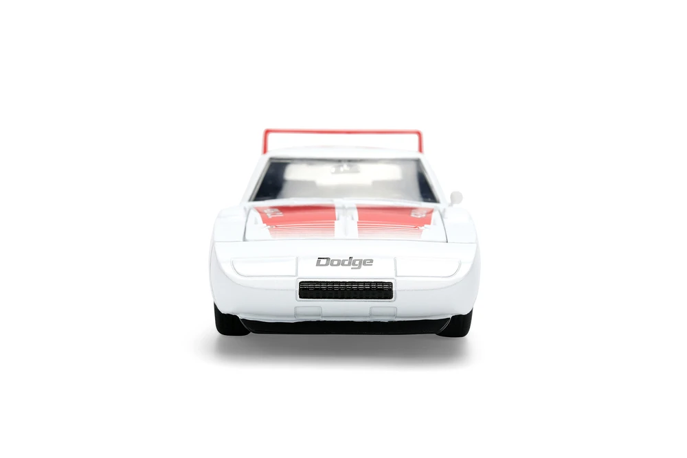 1969 Dodge Charger Daytona #25, White w/Red Stripes - Jada Toys 36608 - 1/24 Scale Diecast Model Toy Car