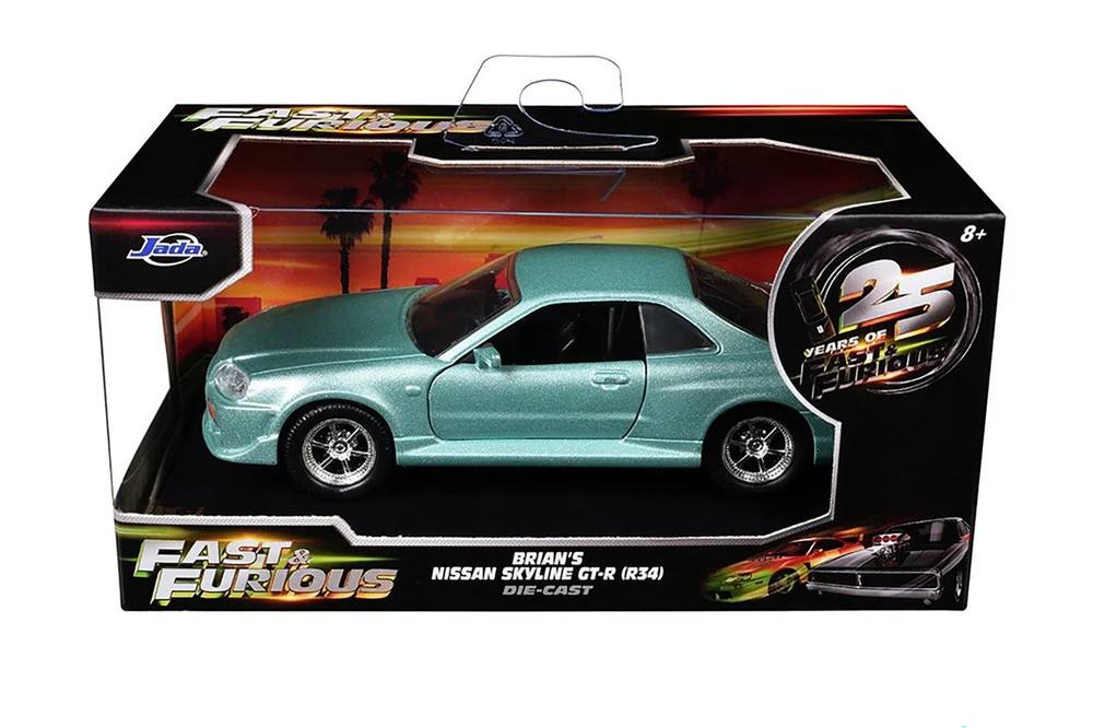 Brian's Nissan Skyline GT-R (R34), Fast & Furious - Jada Toys 32586 - 1/32 Scale Diecast Model Toy Car
