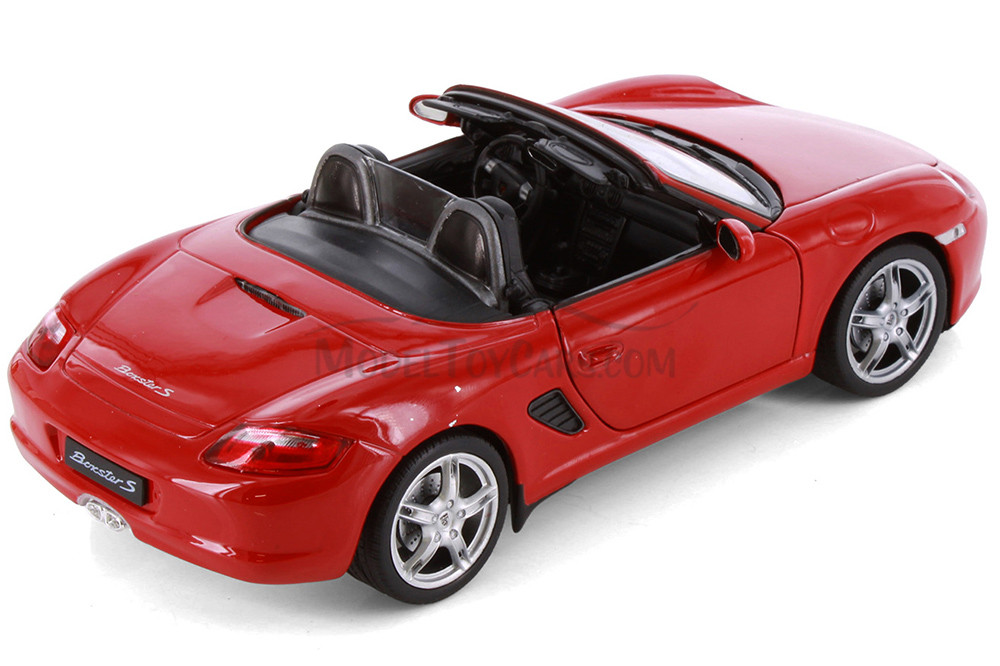 Box of 4 Porsche Boxster S Open Convertible, ASSTD - Showcasts® 22479C/4D - 1/24 Scale Diecast Model Toy Cars