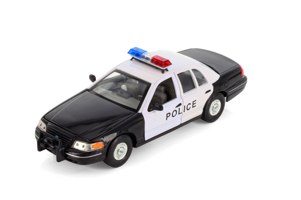 1999 Ford Crown Victoria Police, Black w/Lady Police Cops - Showcasts 22082PR/4D-23920-23919-23918-23917 - 1/24 Scale
