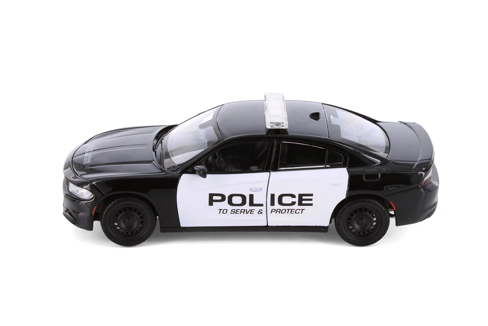 2016 Dodge Charger Pursuit Police w/Lady Police Cops, Black - Showcasts 24079P/4D-23920-23919-23918-23917 - 1/24 Scale