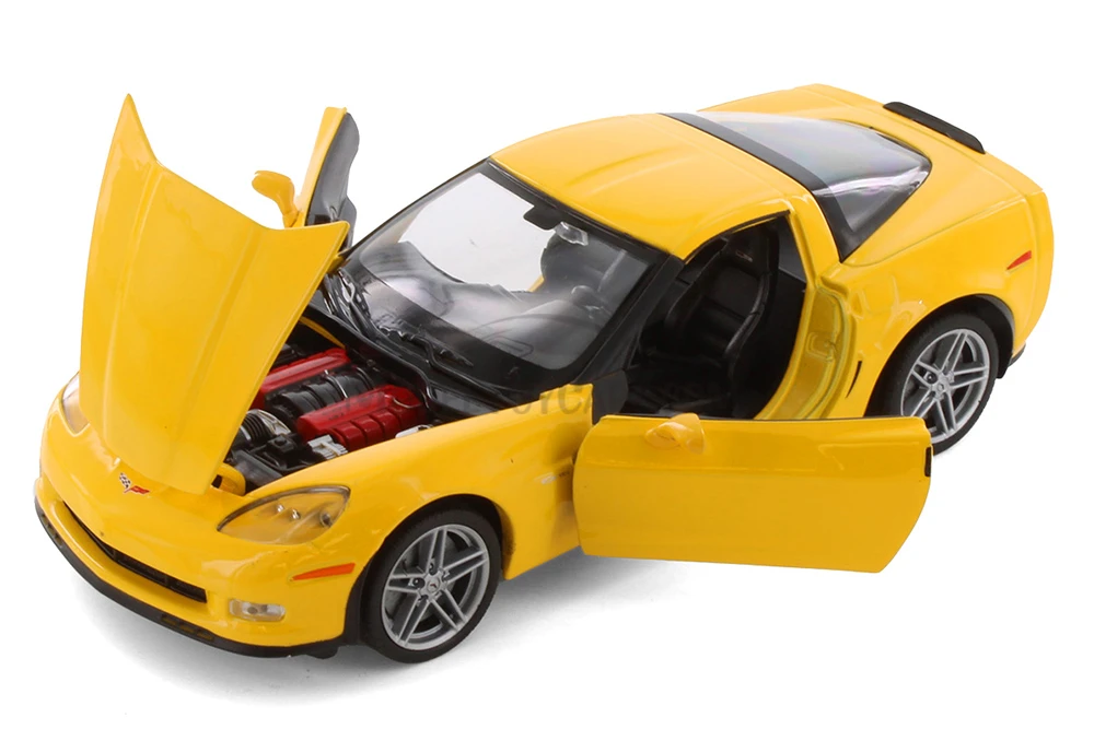 Box of 4 2007 Chevy Corvette Hardtop, ASSTD - Showcasts® 22504/4D - 1/24 Scale Diecast Model Toy Cars