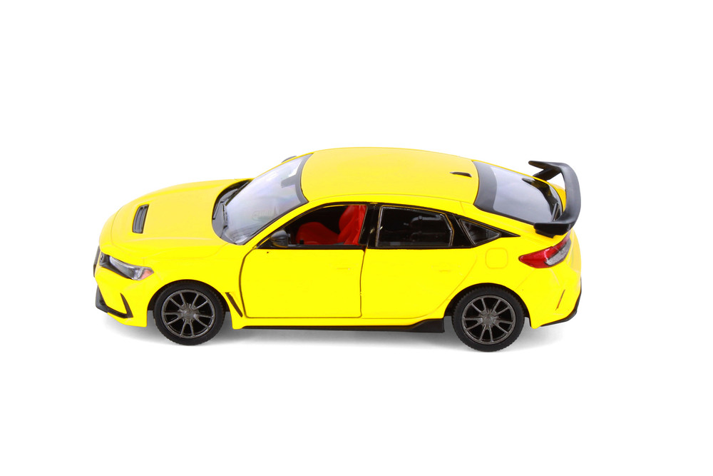 2024 Honda Civic Type R, Yellow - Kinsmart 5472D - 1/36 Scale Diecast Model Toy Car