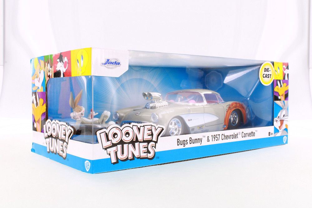 1957 Chevy Corvette w/Bugs Bunny Figure, Looney Tunes - Jada Toys R-23659 - 1/24 scale Diecast Car