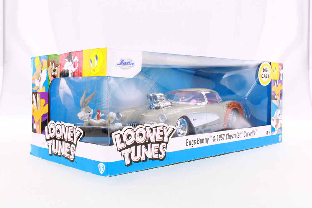 1957 Chevy Corvette w/Bugs Bunny Figure, Looney Tunes - Jada Toys R-23658 - 1/24 scale Diecast Car
