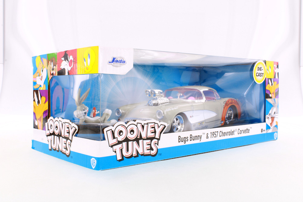 1957 Chevy Corvette w/Bugs Bunny Figure, Looney Tunes - Jada Toys R-23652 - 1/24 scale Diecast Car