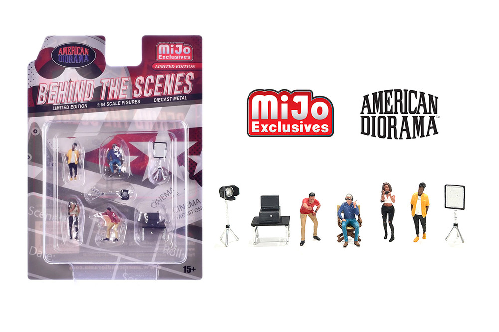 "Behind the Scenes" 7pc Figure Set, ASSTD - American Diorama AD-2426MJ - 1/64 Scale Figurine - Diorama Accessory