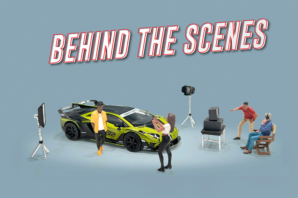 "Behind the Scenes" 7pc Figure Set, ASSTD - American Diorama AD-2426MJ - 1/64 Scale Figurine - Diorama Accessory