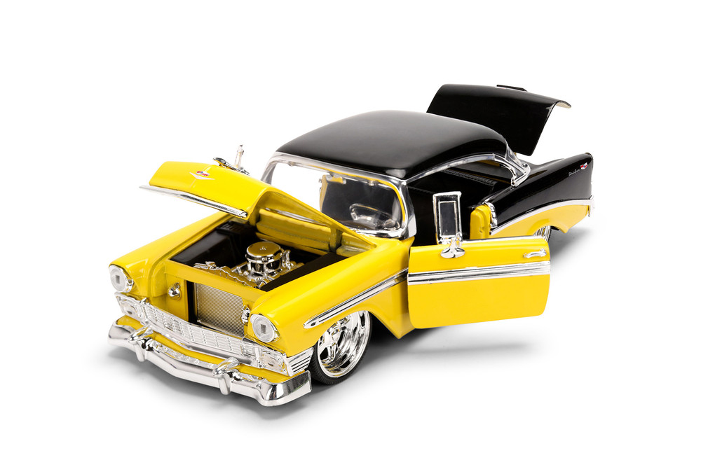 1956 Chevy Bel Air, Yellow/Black - Jada Toys 36648 - 1/24 Scale
