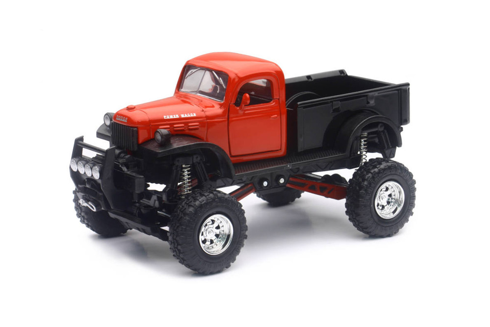 1946 Dodge Power Wagon Extreme Off-Road, Red w/ Black - New Ray R-23683 - 1/32 Scale Diecast Car