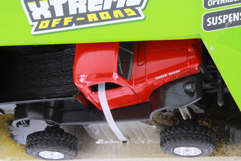 1946 Dodge Power Wagon Extreme Off-Road, Red w/ Black - New Ray R-23680 - 1/32 Scale Diecast Car