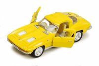 1963 Chevy Corvette Stingray, Yellow - Kinsmart 5358D - 1/36 scale Diecast Model Toy Car