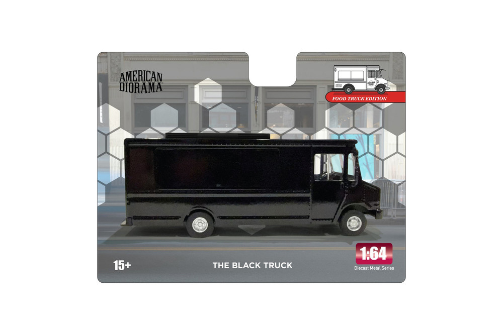 Food Truck Plain Black, Black - American Diorama AD-70201MJ - 1/64