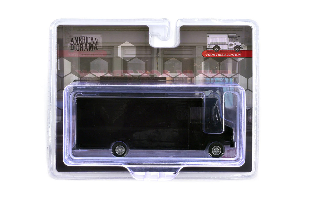 Food Truck Plain Black, Black - American Diorama AD-70201MJ - 1/64
