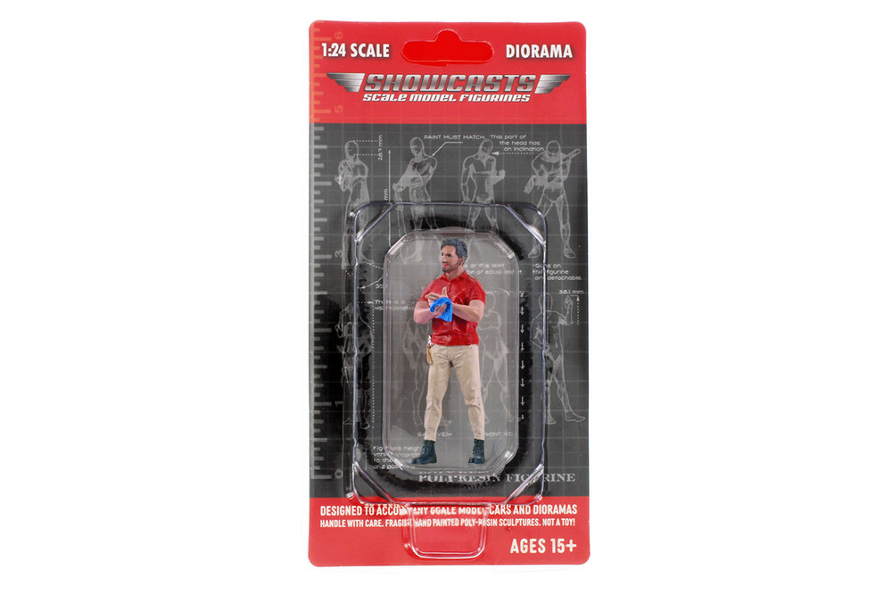 "Muscle Mechanics" Figure #2, Red/Beige - Showcasts AD-25202 - 1/24 Scale Resin Diorama Figurine