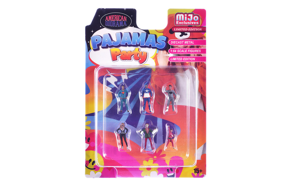 "Pajamas Party" 6pc Figure Set, ASSTD - American Diorama AD-2436MJ - 1/64 Scale Figurine - Diorama Accessory