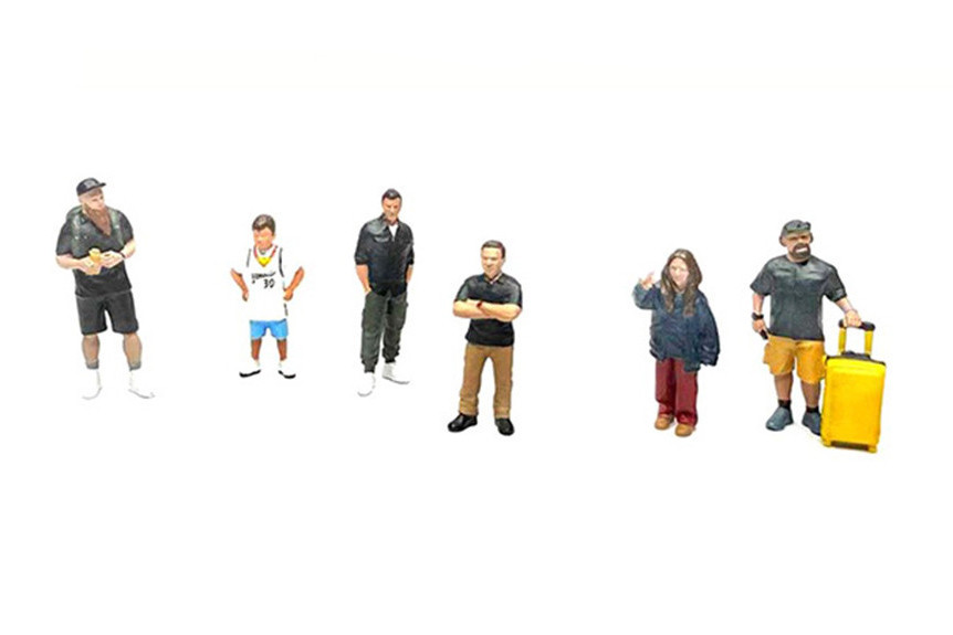 "Influencers" 6pc Figure Set, ASSTD - American Diorama AD-2433MJ - 1/64 Scale Figurine - Diorama Accessory