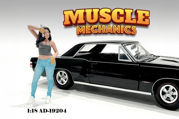 "Muscle Mechanics" Figure #4, Gray/Blue - Showcasts AD-19204 - 1/18 Scale Resin Diorama Figurine