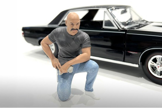 "Muscle Mechanics" Figure #6, Gray/Blue - Showcasts AD-19206 - 1/18 Scale Resin Diorama Figurine