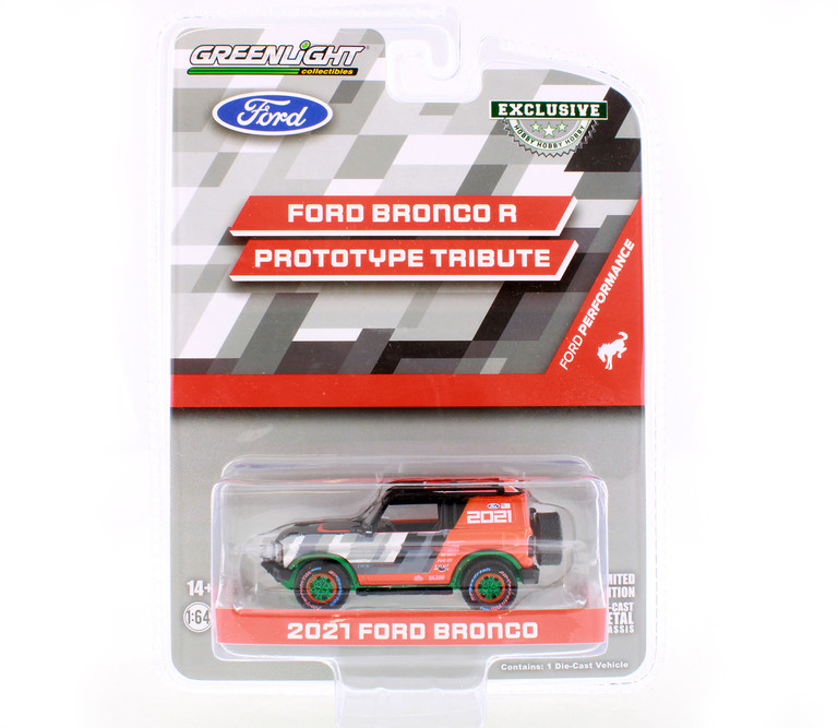 GREEN MACHINE 2021 Ford Bronco , Orange - Greenlight 30349/48 - 1/64 Scale Diecast Model Toy Car