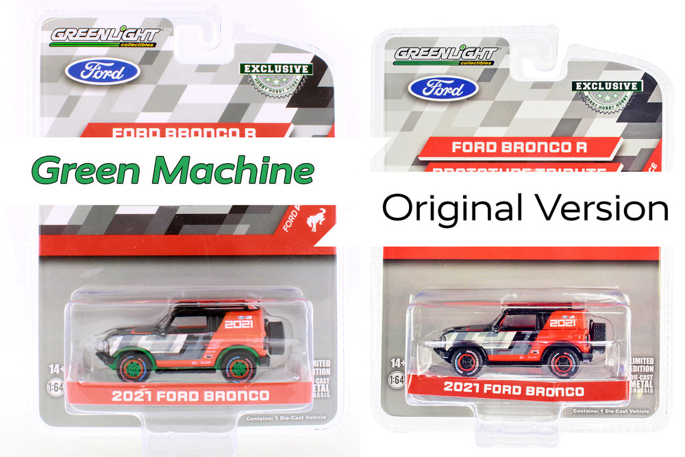 GREEN MACHINE 2021 Ford Bronco , Orange - Greenlight 30349/48 - 1/64 Scale Diecast Model Toy Car