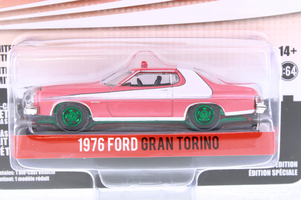 GREEN MACHINE 1976 Ford Gran Torino (Crash Ver.), Starsky and Hutch - Greenlight 44955F - 1/64 scale Diecast Car