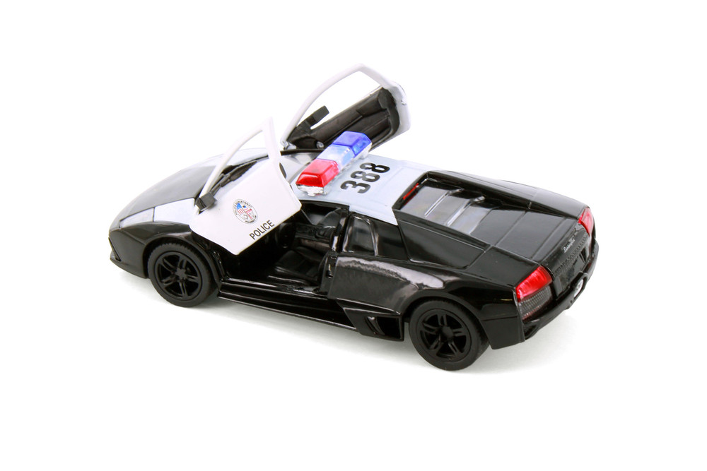 Lamborghini Murcielago LP640 Police, Black & White - Kinsmart